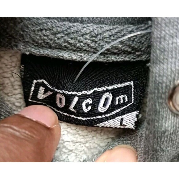 Y2K Volcom Hoodie Men's Size Large Gray Pullover Long Sleeve - Picture 4 of 10
